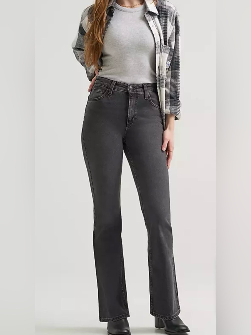 LEE BOOTCUT HIGH RISE RELINED BLACK JEANS NEW WITH TAGS